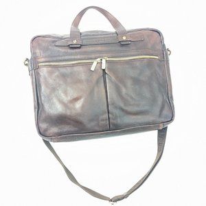Giudi - Italian Leather Briefcase/Laptop Bag with shoulder strap